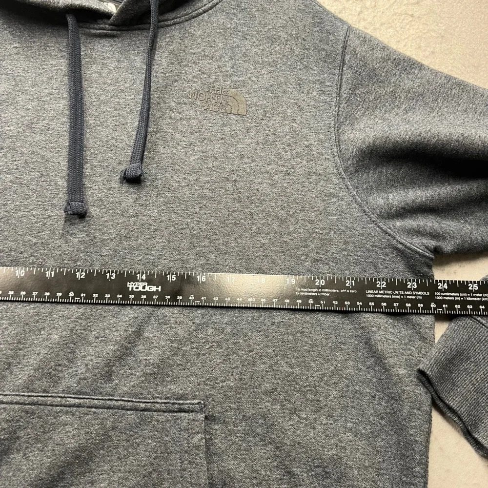 The North Face Mens Hoodie Gray Fleece Pullover Baxter Logo Size L 1712